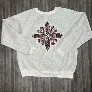 Gray Custom vintage sweatshirt floral paisley